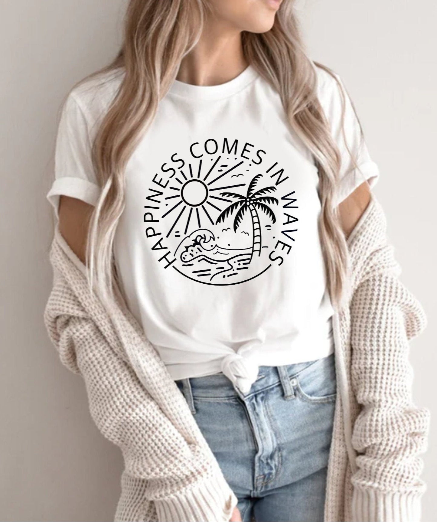 Happiness Comes In Waves Tee V2