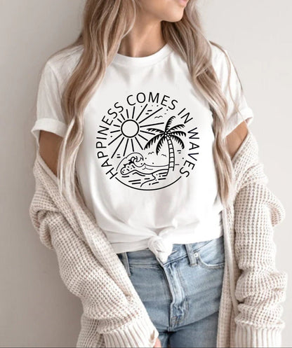 Happiness Comes In Waves Tee V2