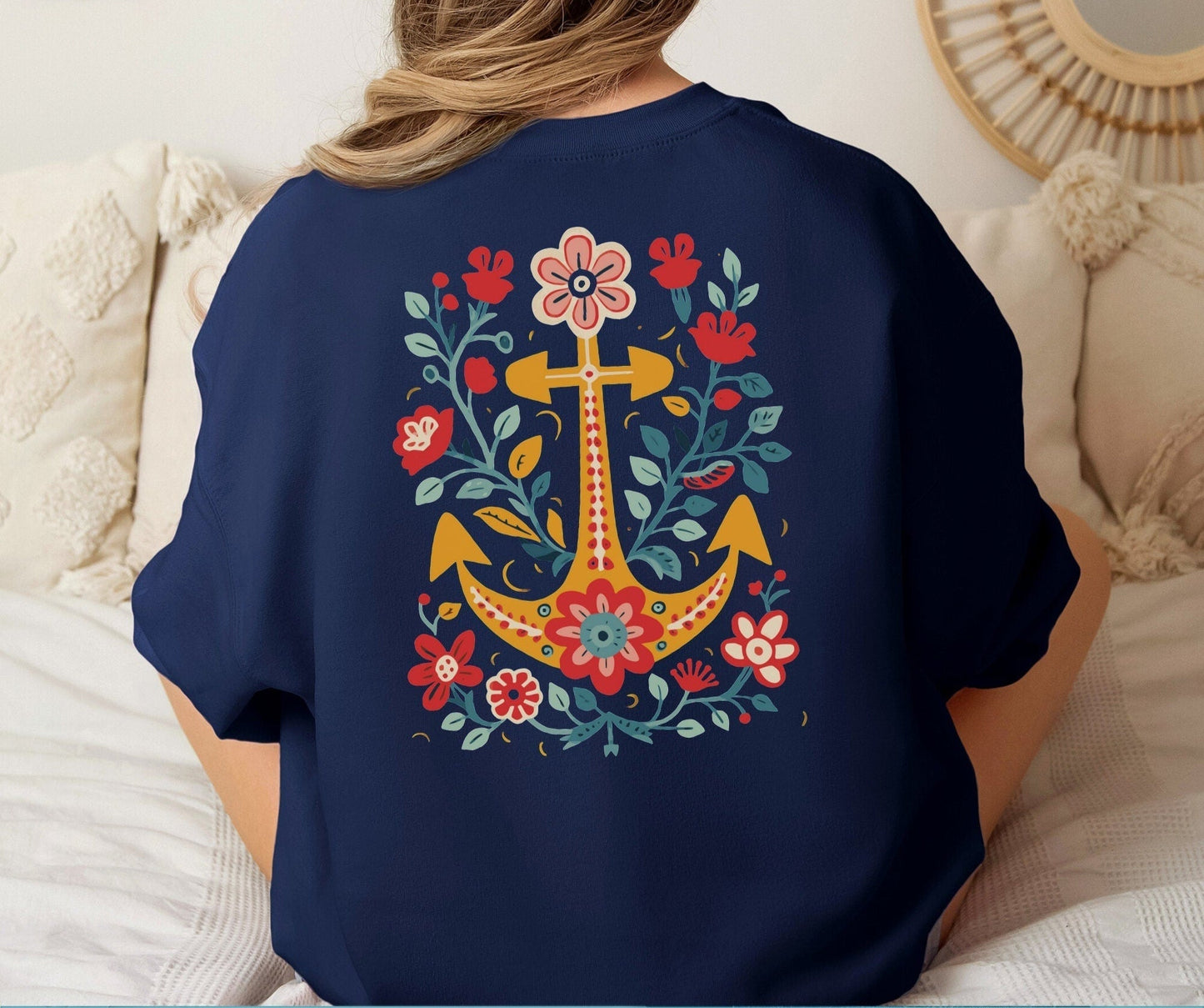 Floral Anchor Hoodie