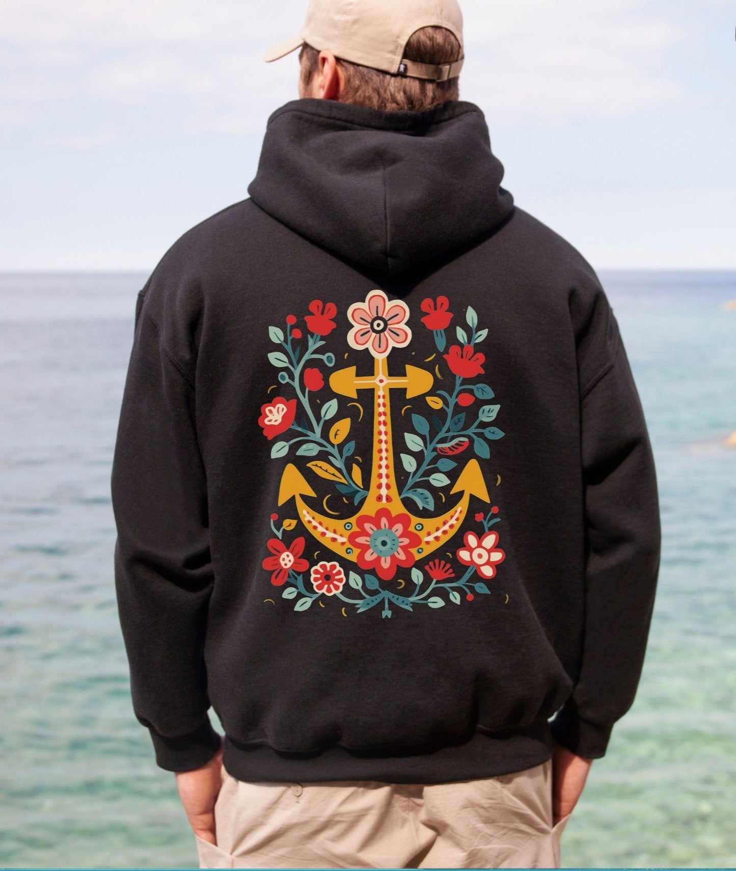 Floral Anchor Hoodie
