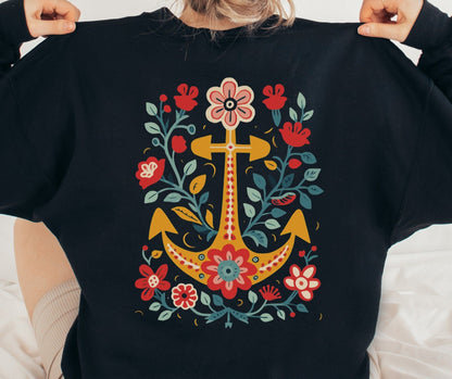 Floral Anchor Hoodie