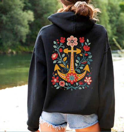 Floral Anchor Hoodie